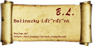 Belinszky Lóránt névjegykártya