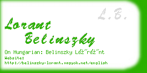 lorant belinszky business card